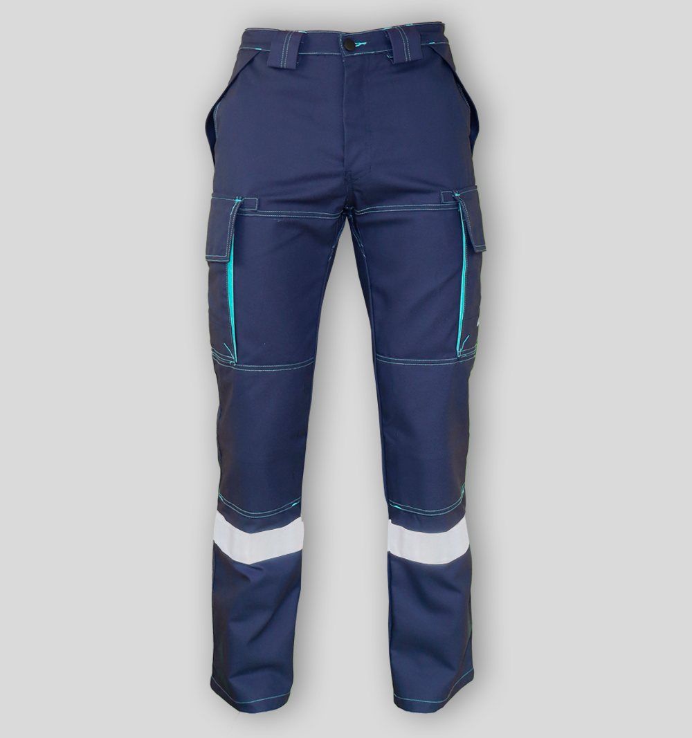 Fabrication Spéciale - Pantalon de Travail - Marine/Turquoise